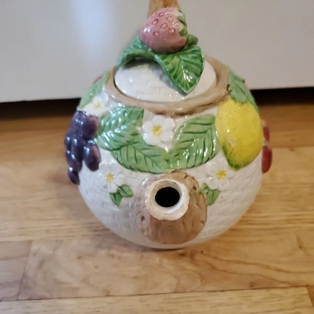 Fitz & Floyd Fruit Flair Teapot High Tea 1980s Vintage